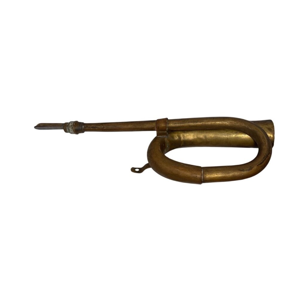 Antique Brass Bugle Style Horn With Loop Design Car Taxi